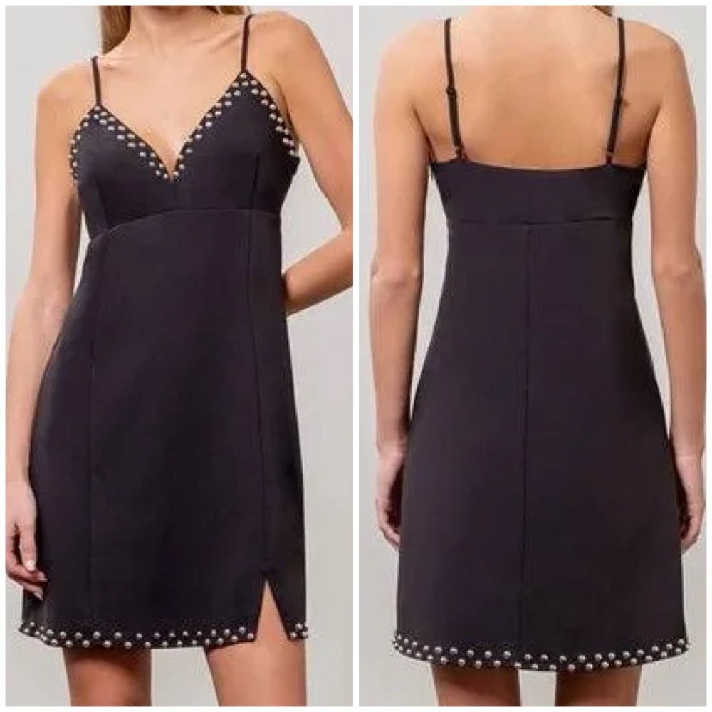 NWT Moon river Studded black mini dress